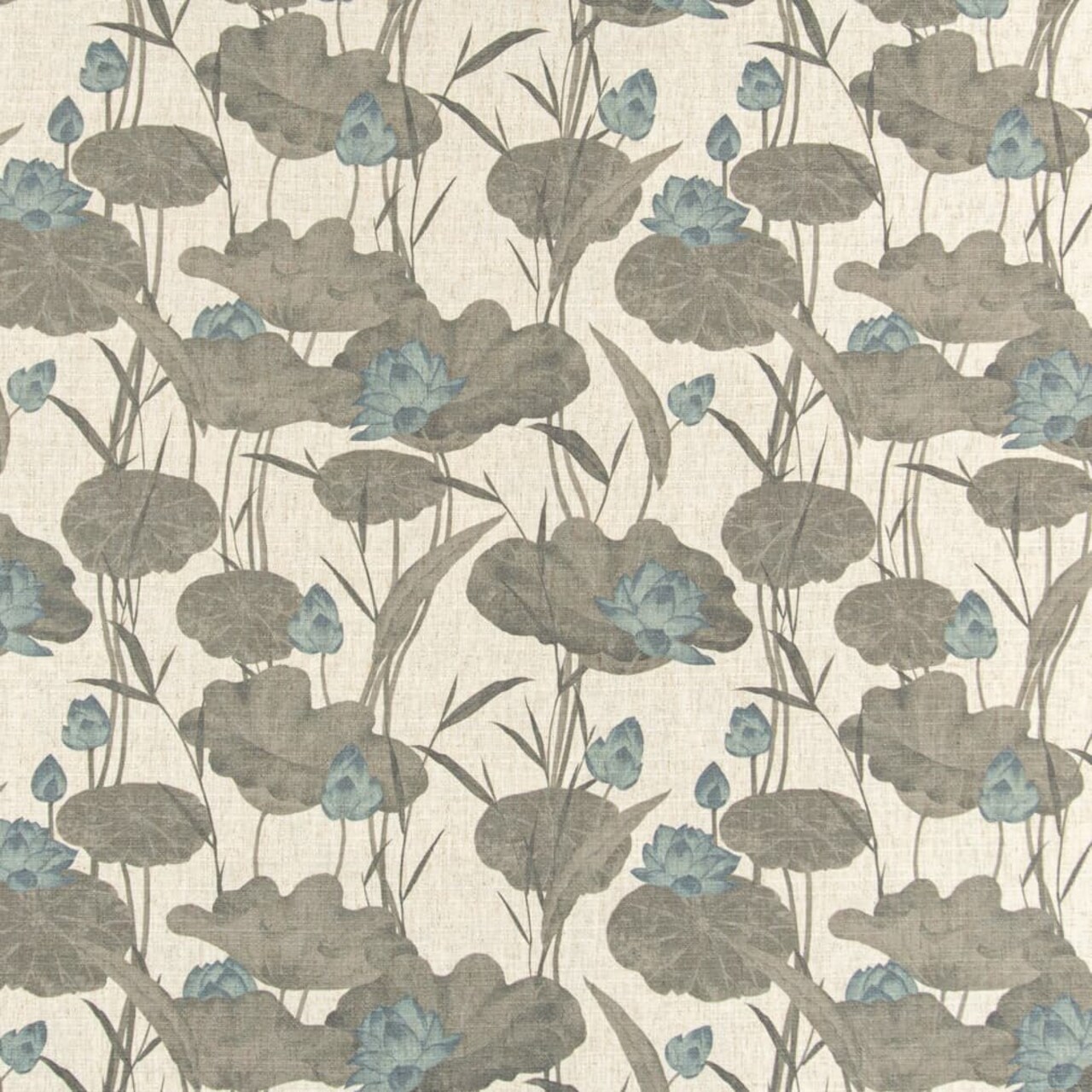 Storm - Blue,Grey & Silver Floral,Leaves,Tropical & Botanical Upholstery Fabric 54 Inches"